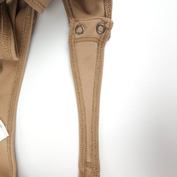 NWT Abercrombie Long Sleeve Seamless Fabric Keyhole Bodysuit Camel Tan 90s Y2k - Picture 6 of 9